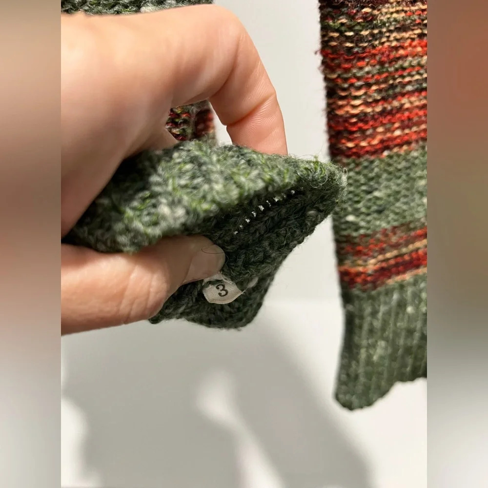 Vintage Les Tricots Caroll wool blend striped cardigan sweater made in Italy S - Picture 4 of 7